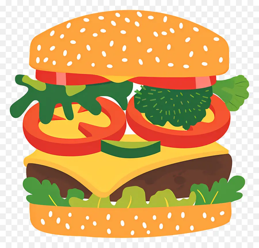 Sebzeli Burger，Hamburger PNG