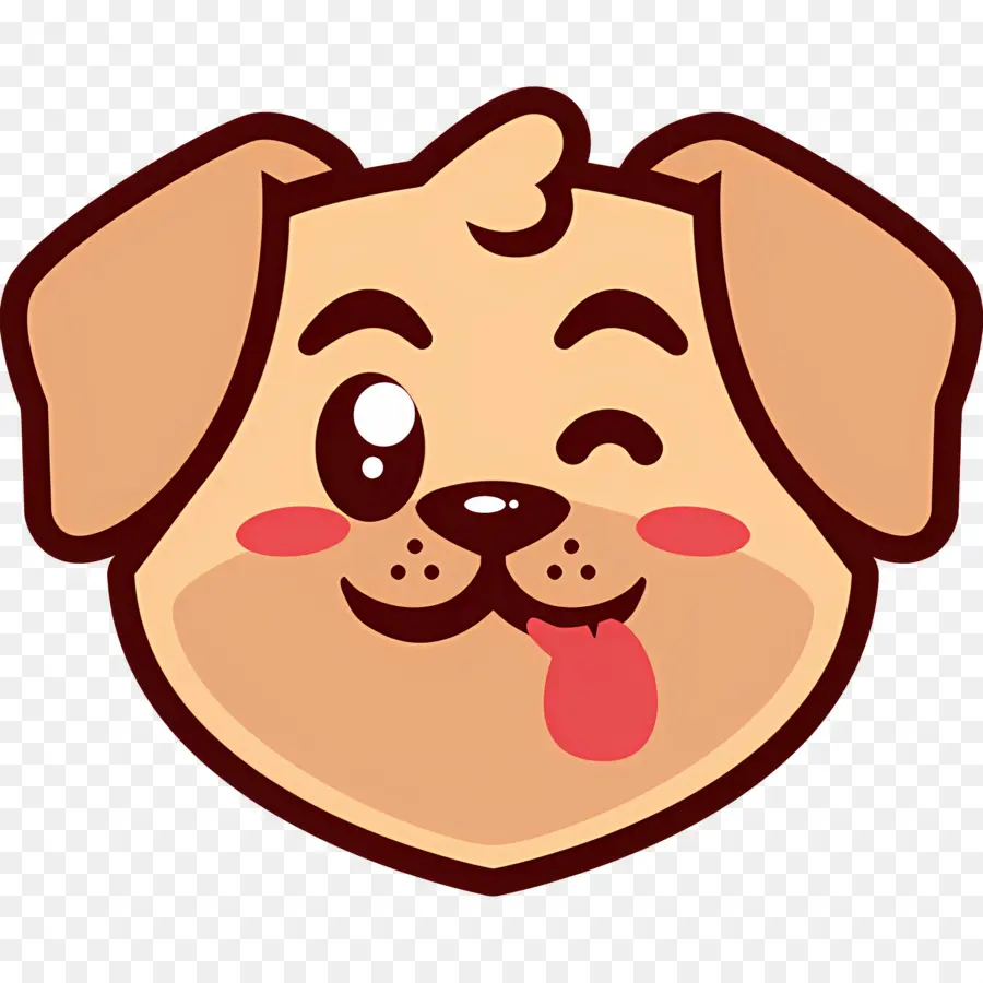 Köpek Emojisi，Gülen Köpek PNG