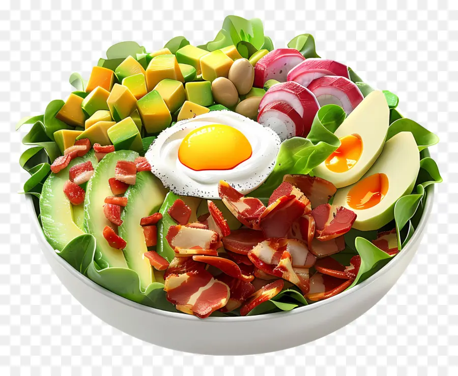 Cobb Salatası，Renkli Salata Kasesi PNG