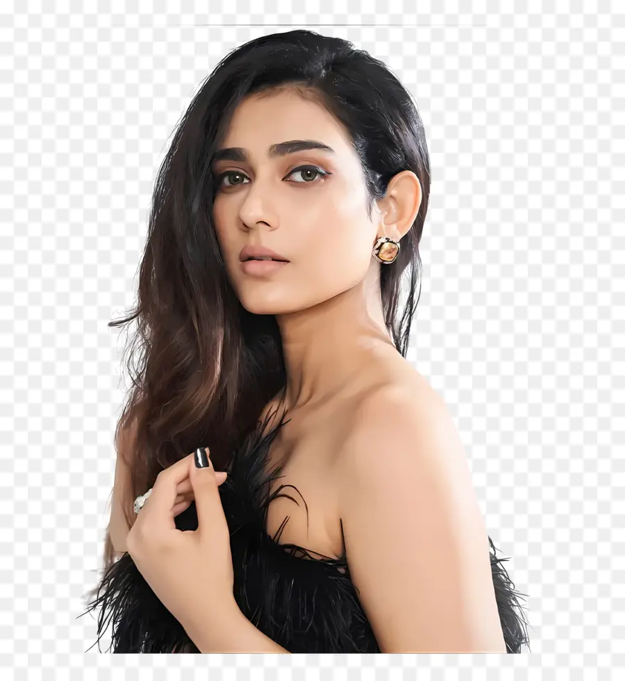 Aakanksha Singh，Siyah Elbise PNG