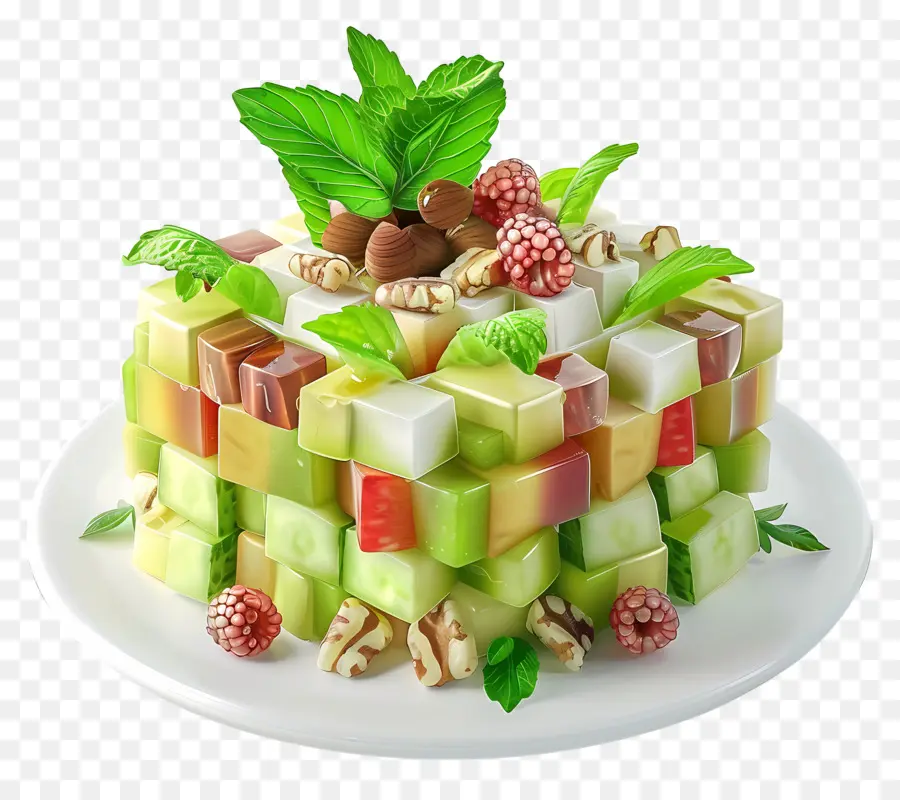 Waldorf Salatası，Meyve Salatası Küpü PNG