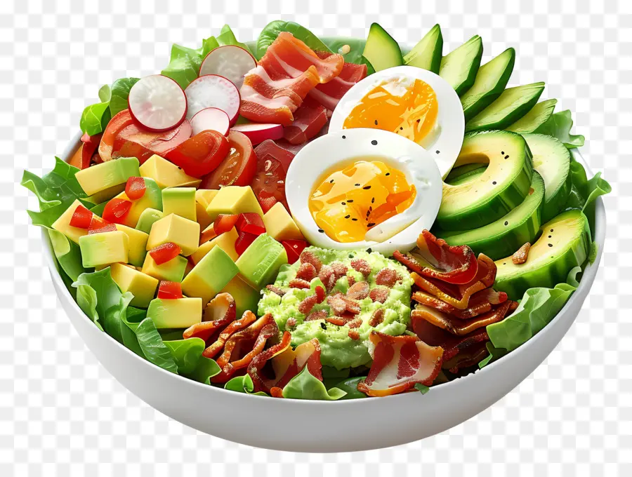 Cobb Salatası，Renkli Salata Kasesi PNG