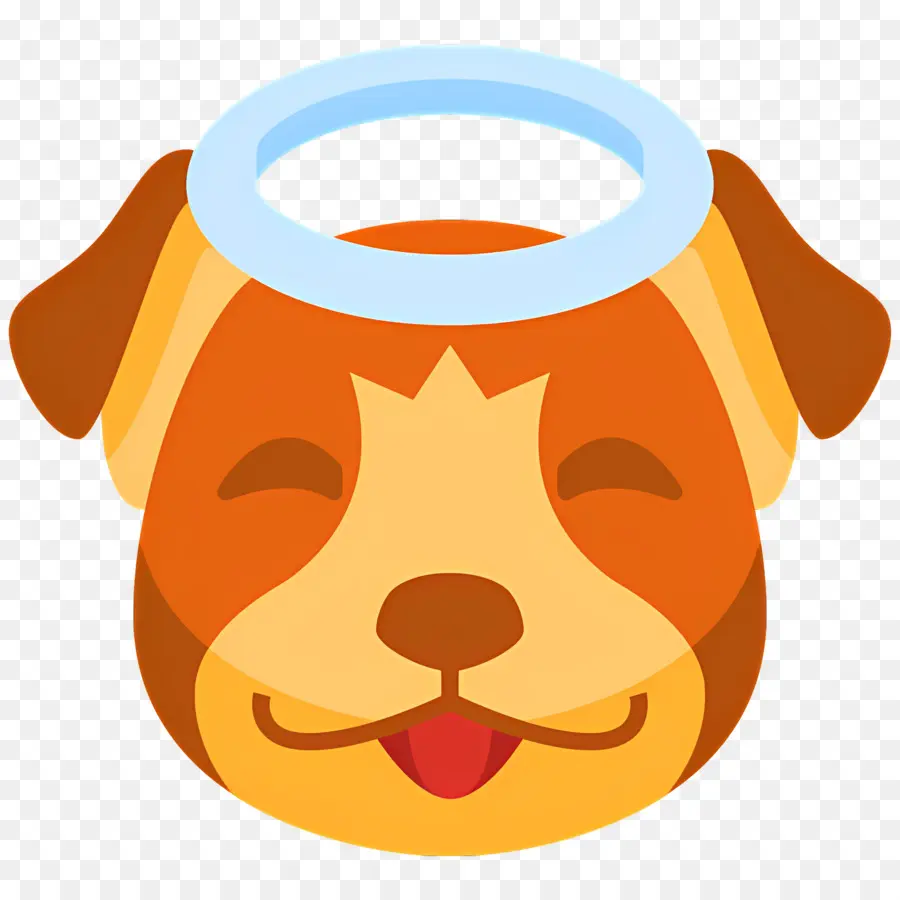 Köpek Emojisi，Halo'lu Köpek PNG