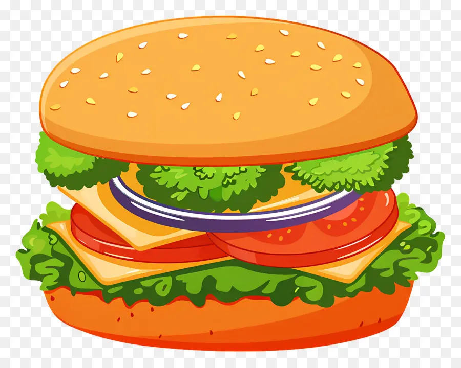 Sebzeli Burger，Hamburger PNG