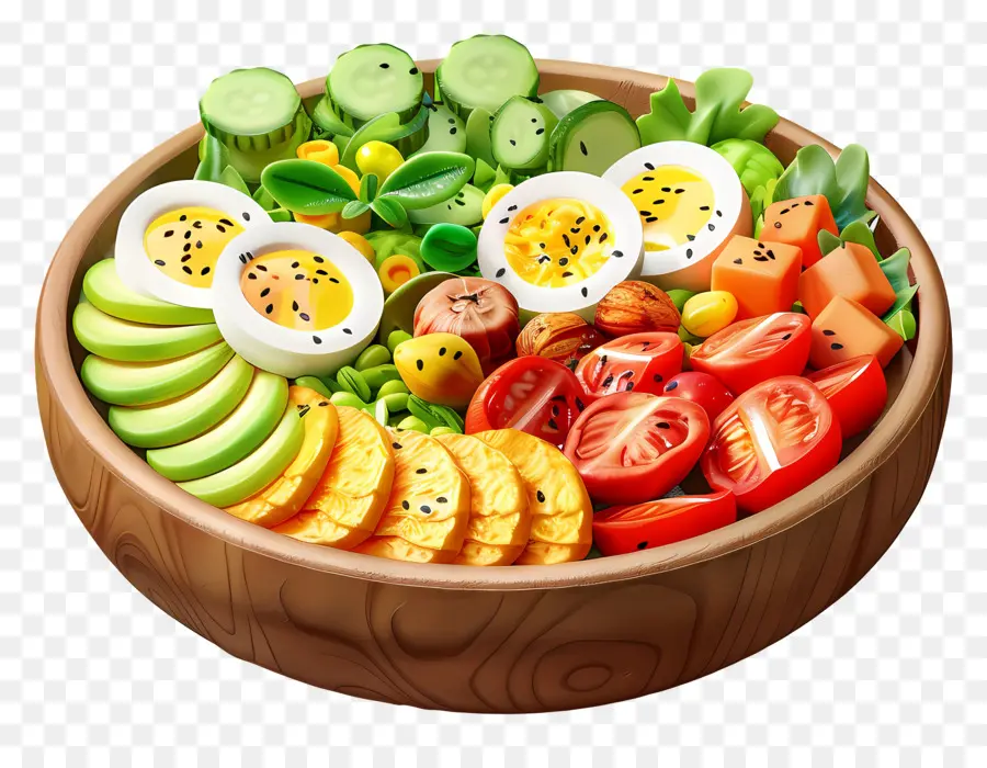 Cobb Salatası，Renkli Salata Kasesi PNG