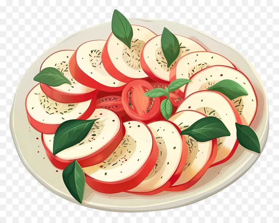 Caprese Salatası，Plaka PNG