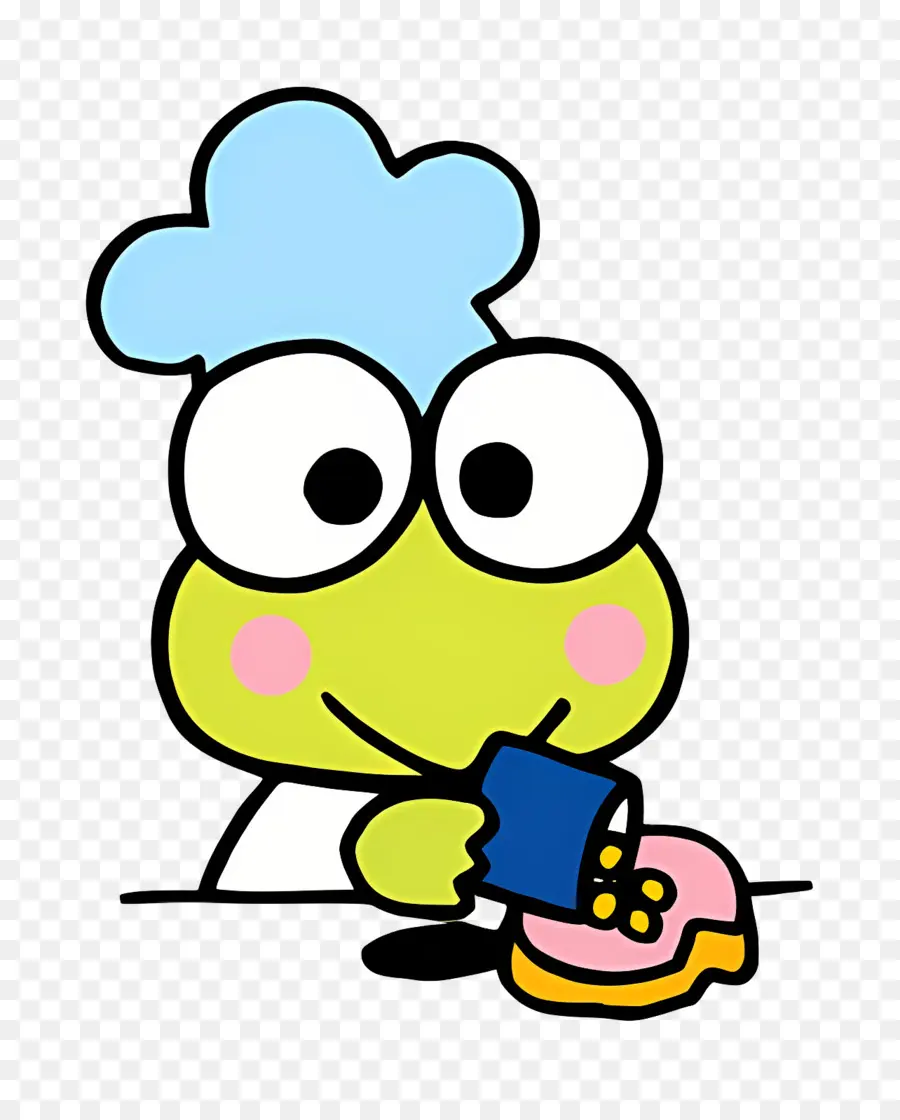 Keroppi，Donutlu Kurbağa Şef PNG