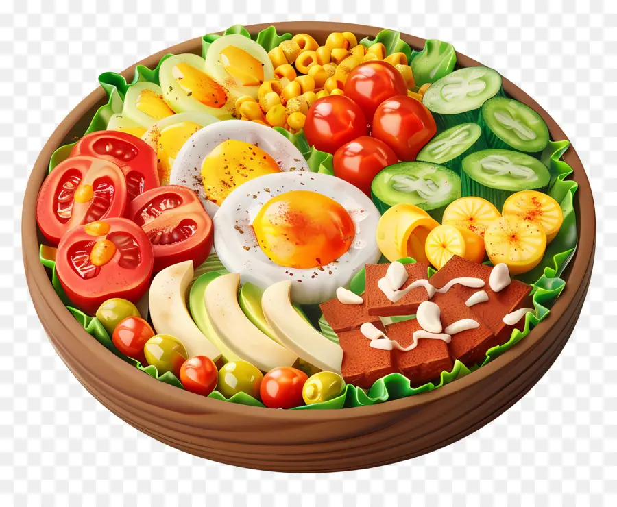 Cobb Salatası，Renkli Salata Kasesi PNG