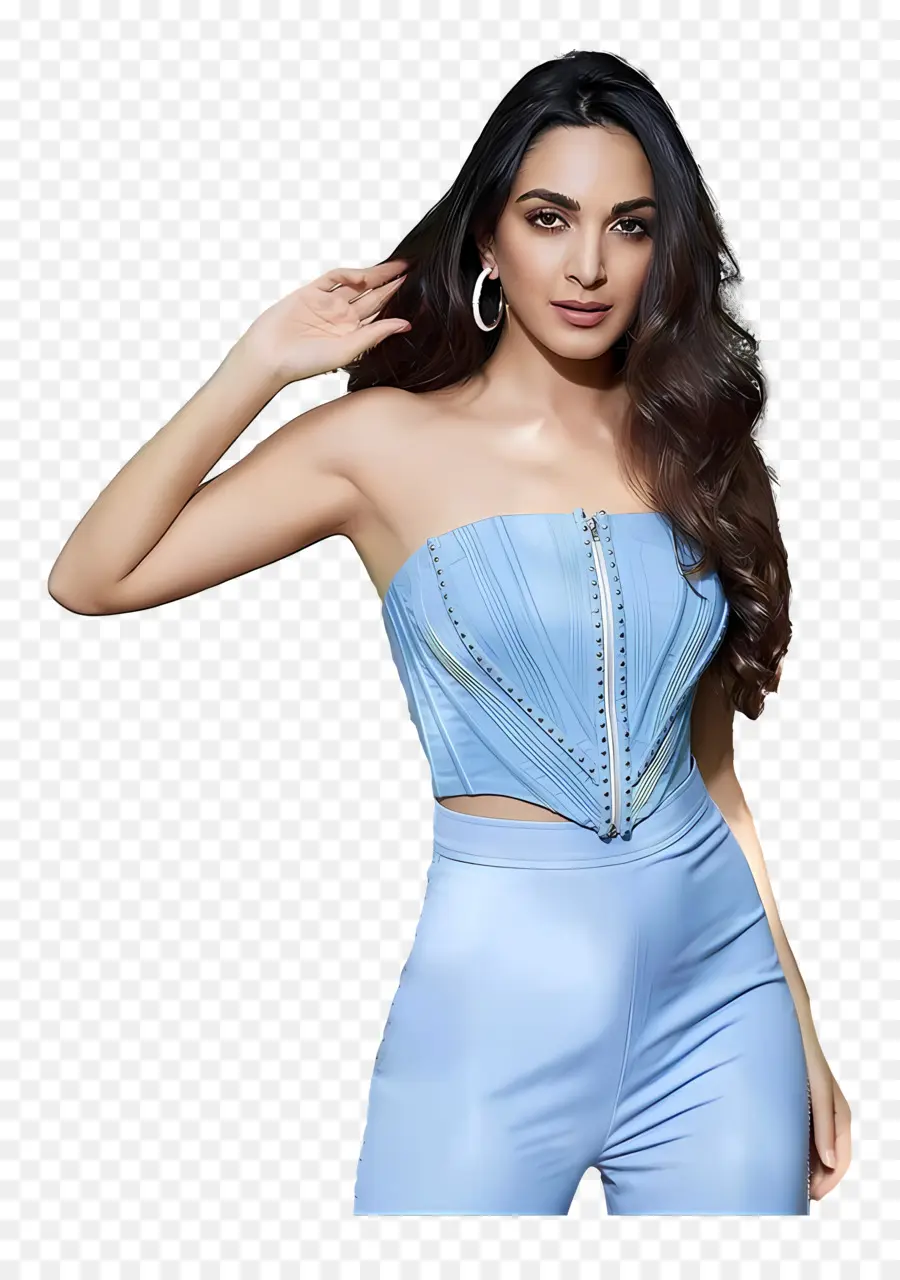 Kiara Advani，Mavi Kıyafet PNG