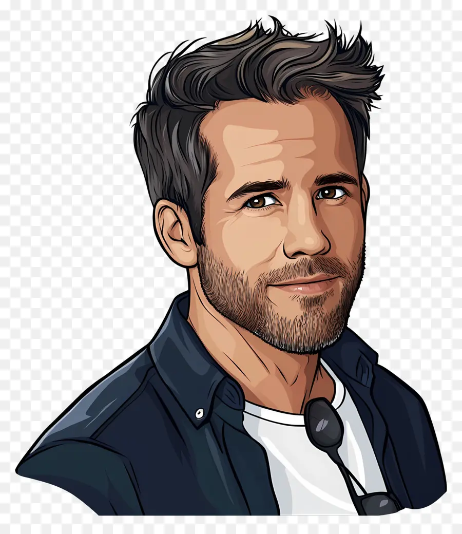 Ryan Reynolds，Güneş Gözlüklü Karikatür Adam PNG