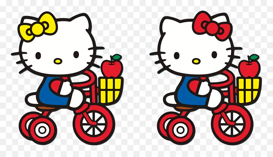 Merhaba Kitty，Bisikletli Hello Kitty PNG