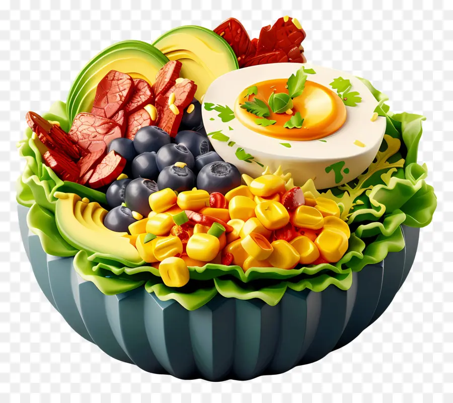 Cobb Salatası，Sağlıklı Salata Kasesi PNG