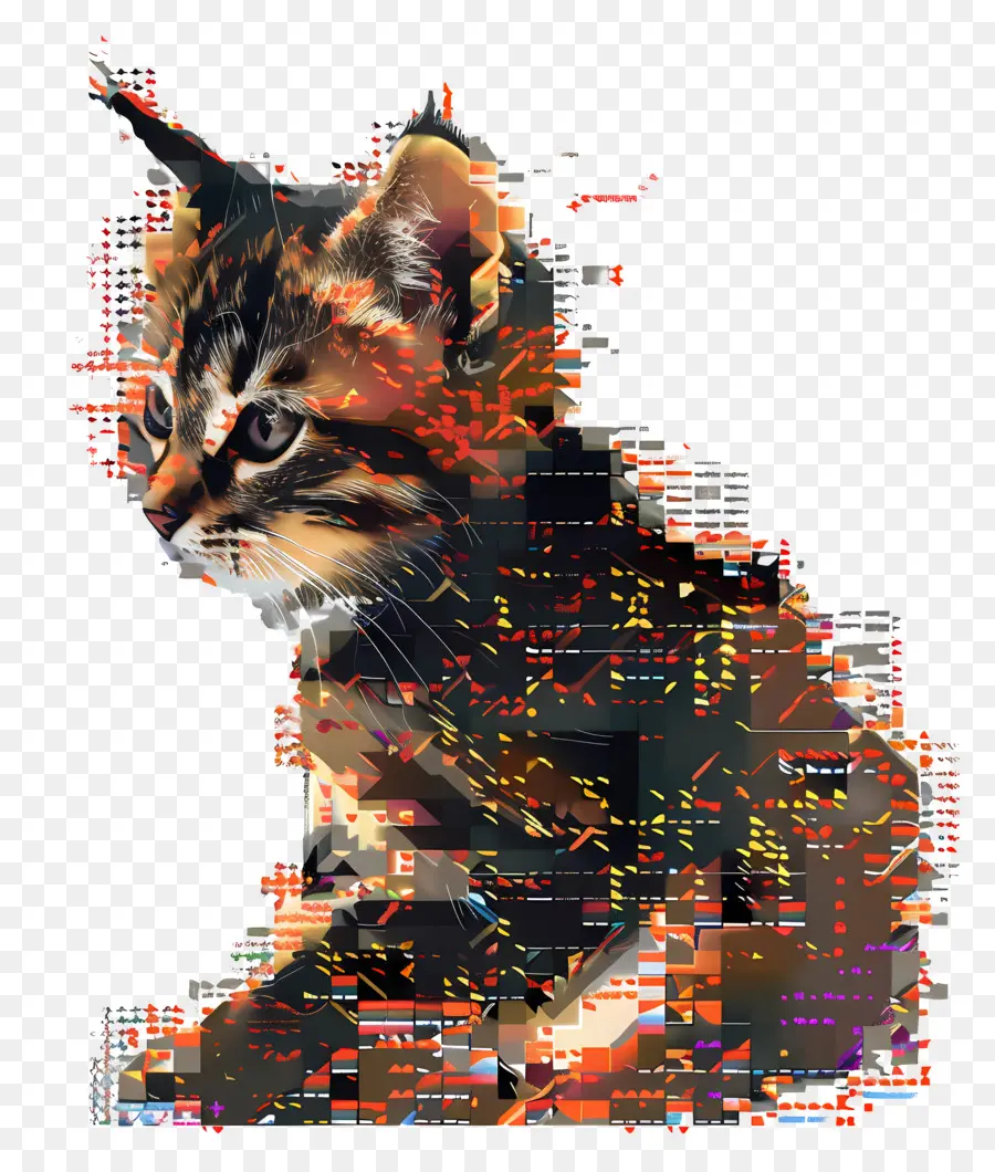 Piksel Kedi，Pikselleştirilmiş Yavru Kedi PNG