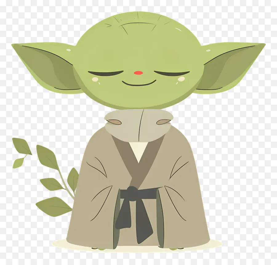 Yoda，Meditasyon Yapan Yeşil Yaratık PNG