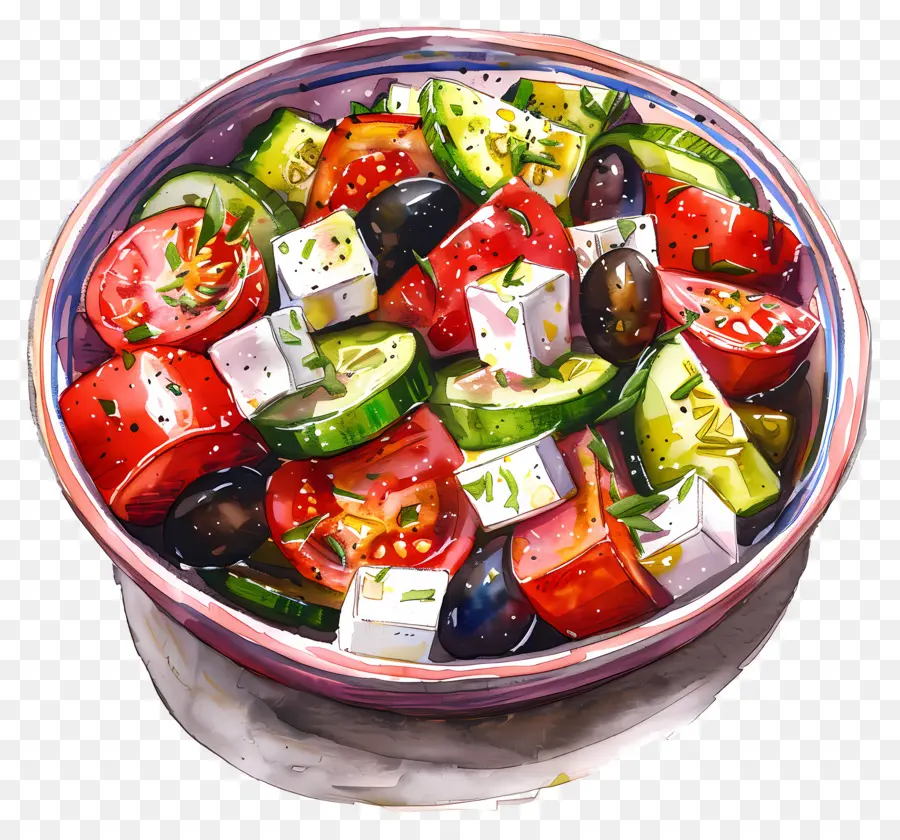 Yunan Salatası，Bir Kase Salata PNG