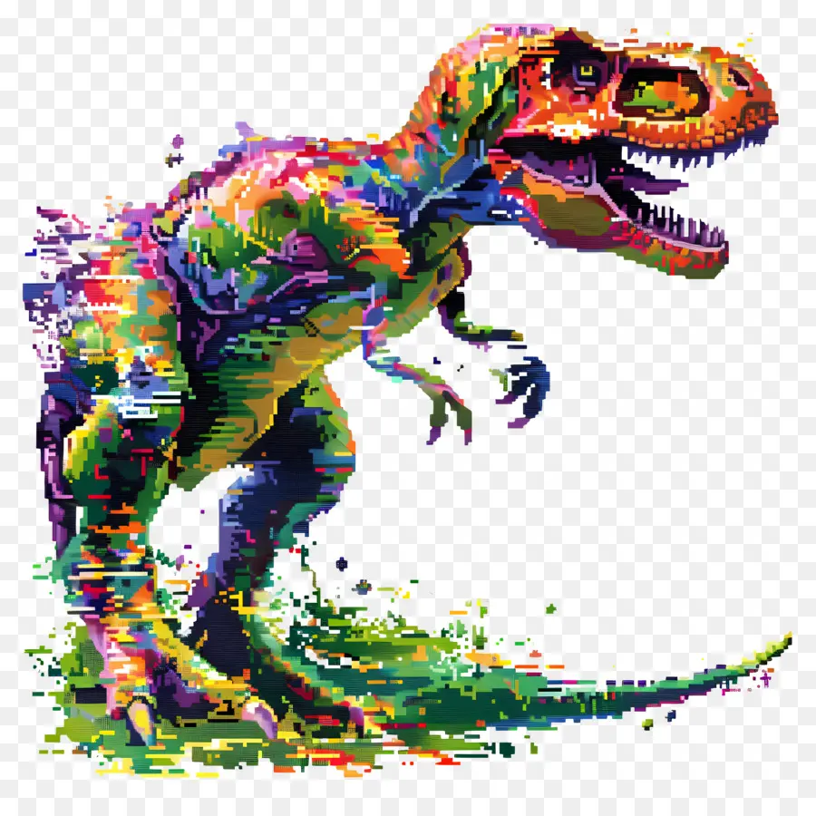 Piksel Dinozor，Pikselleştirilmiş Dinozor PNG