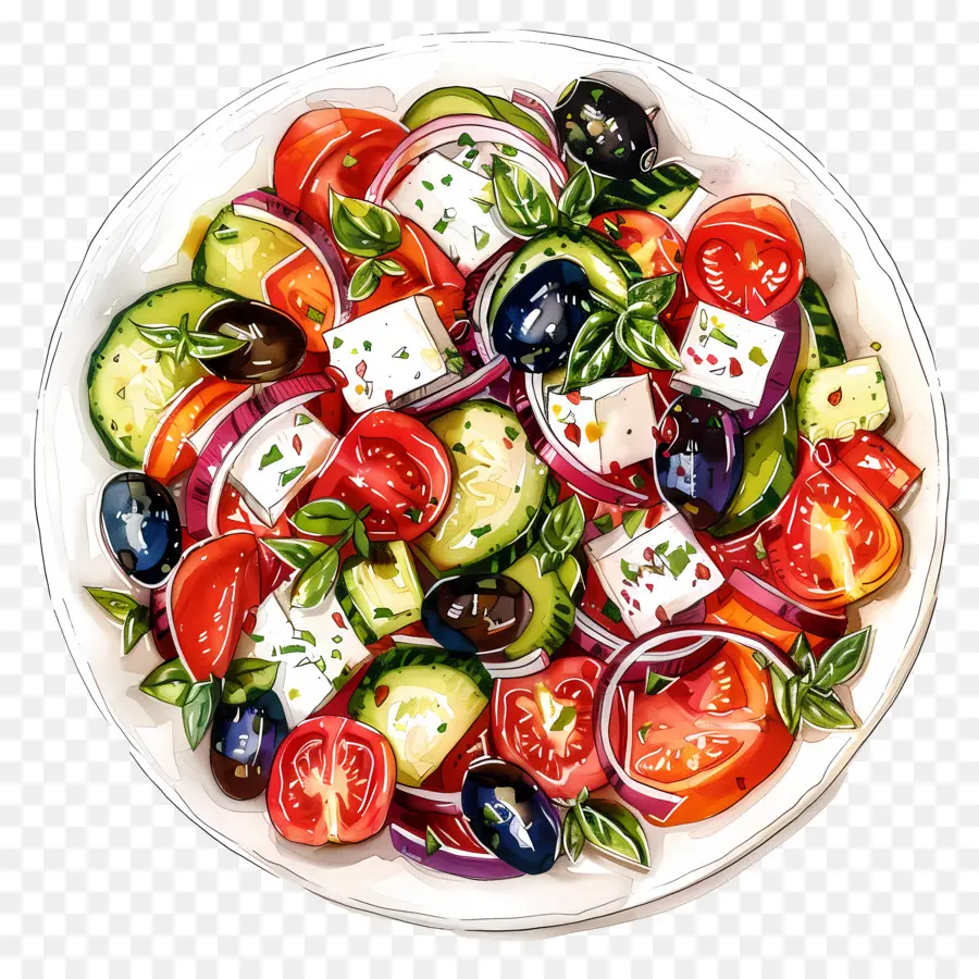 Yunan Salatası，Renkli Salata PNG