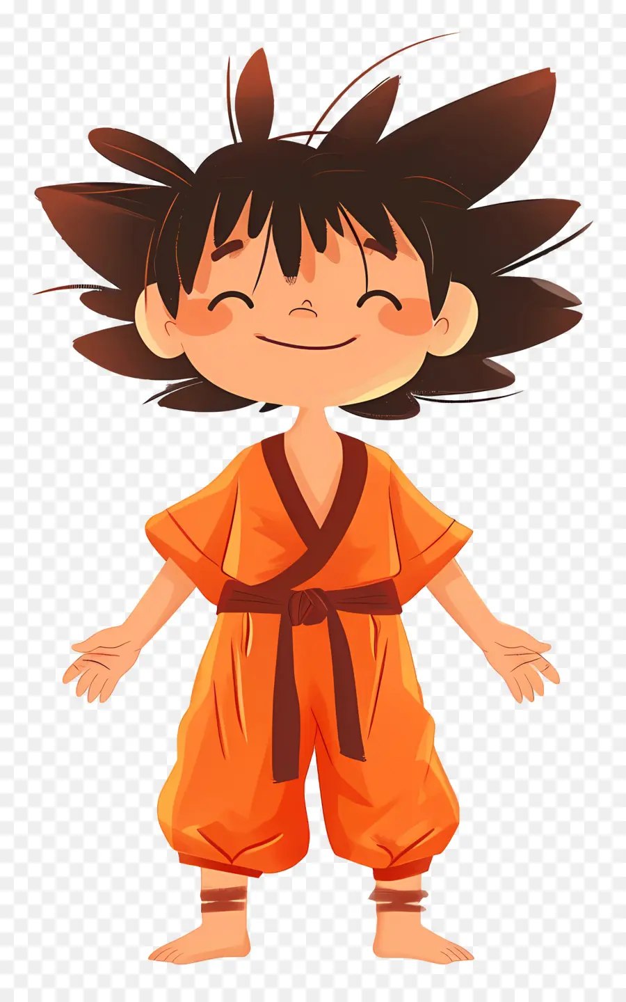 Goku，Turuncu Gi'li çizgi Film çocuğu PNG