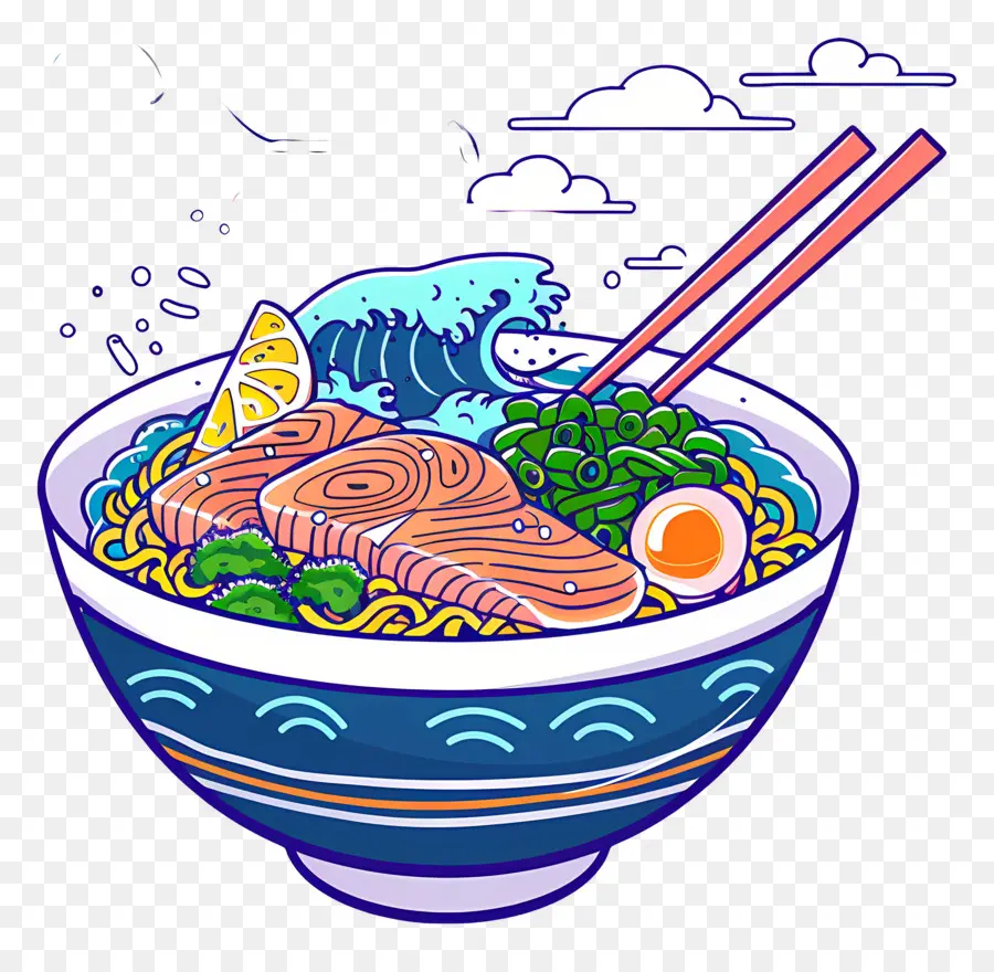 Kase Ramen，Somonlu Erişte Kasesi PNG