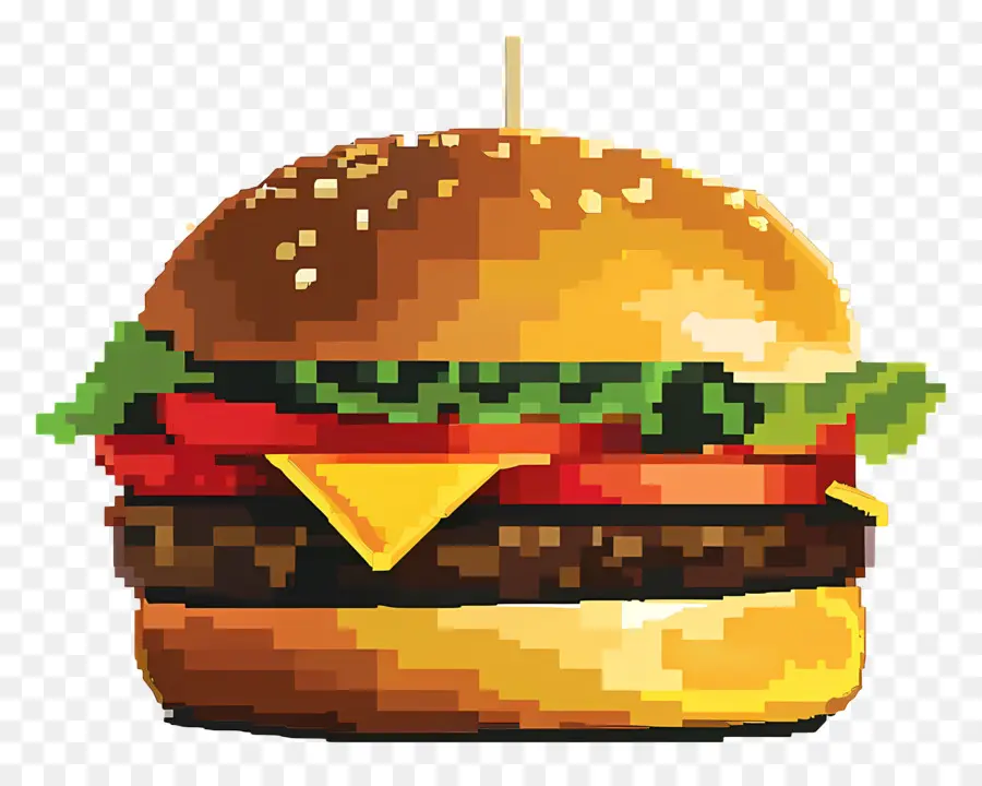 Piksel Hamburger，Hamburger PNG