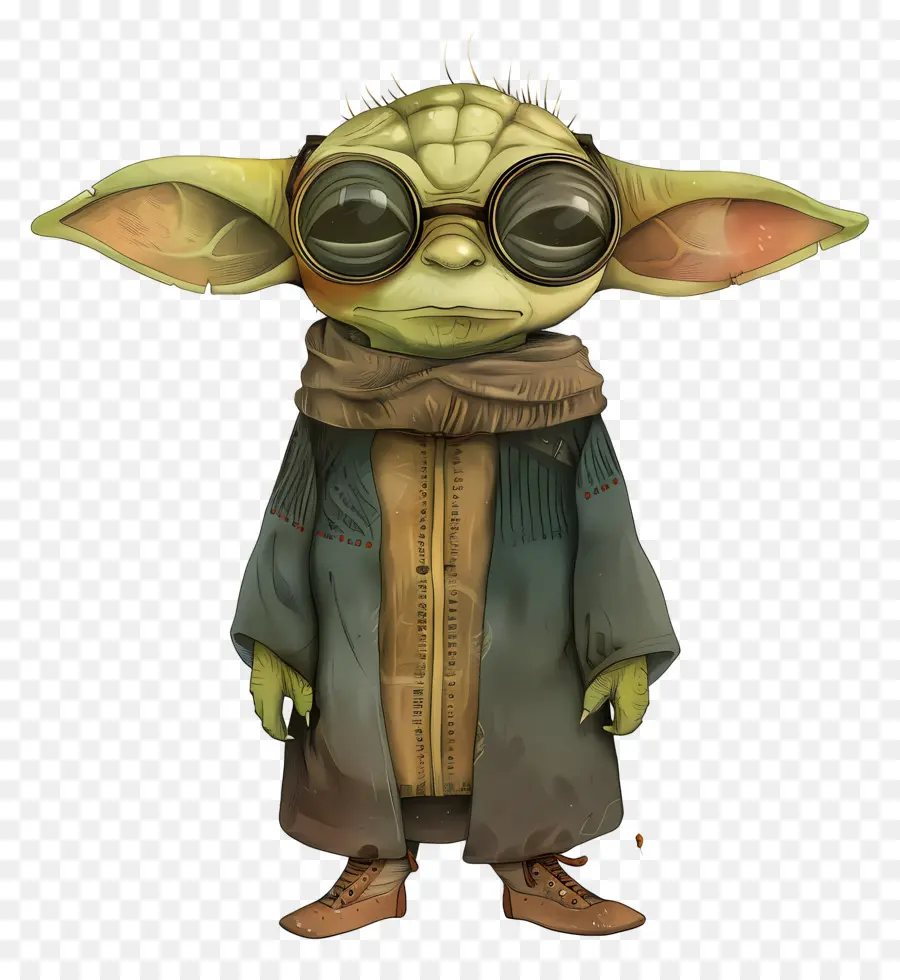 Yoda，Elbiseli Yeşil Yaratık PNG