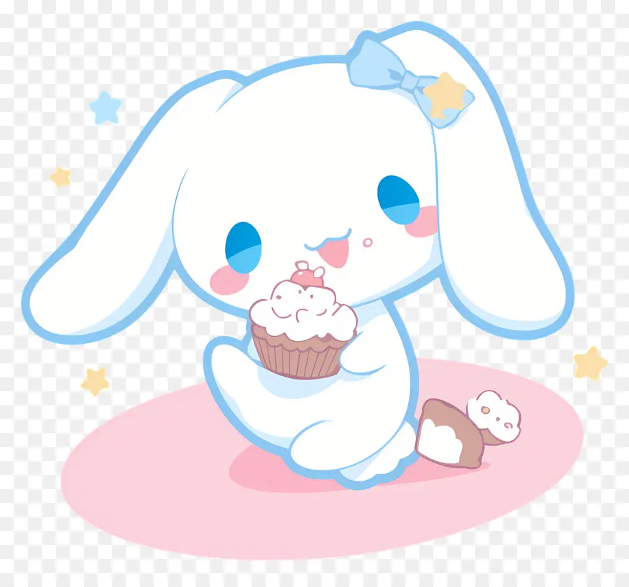 Sevimli Cinnamoroll，Cupcake Ile Sevimli Tavşan PNG