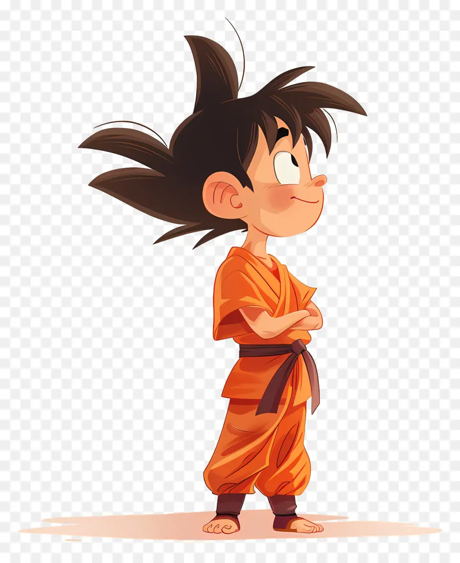 Goku，Turuncu Kıyafetli Çocuk PNG