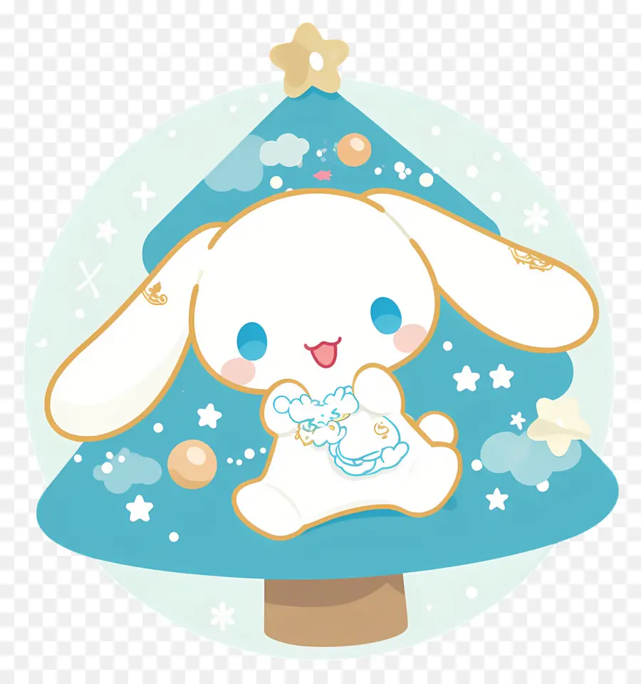 Sevimli Cinnamoroll，Noel Ağacı Ile Sevimli Tavşan PNG