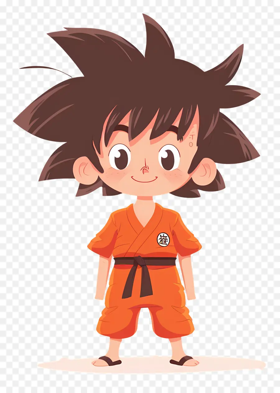 Goku，Turuncu Kıyafetli Çocuk PNG