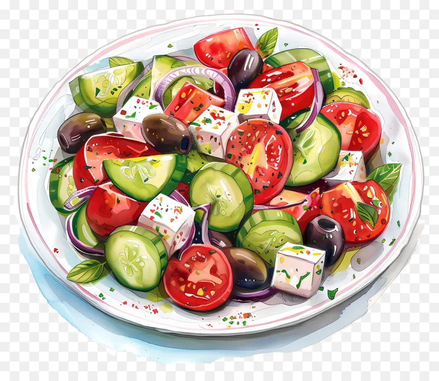 Yunan Salatası，Bir Kase Salata PNG