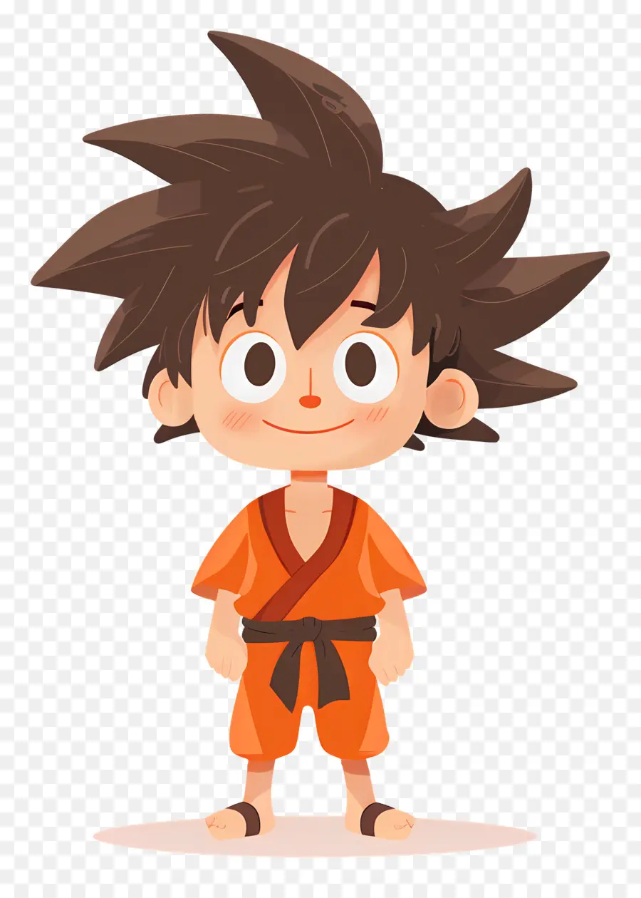 Goku，Turuncu Kıyafetli Çocuk PNG