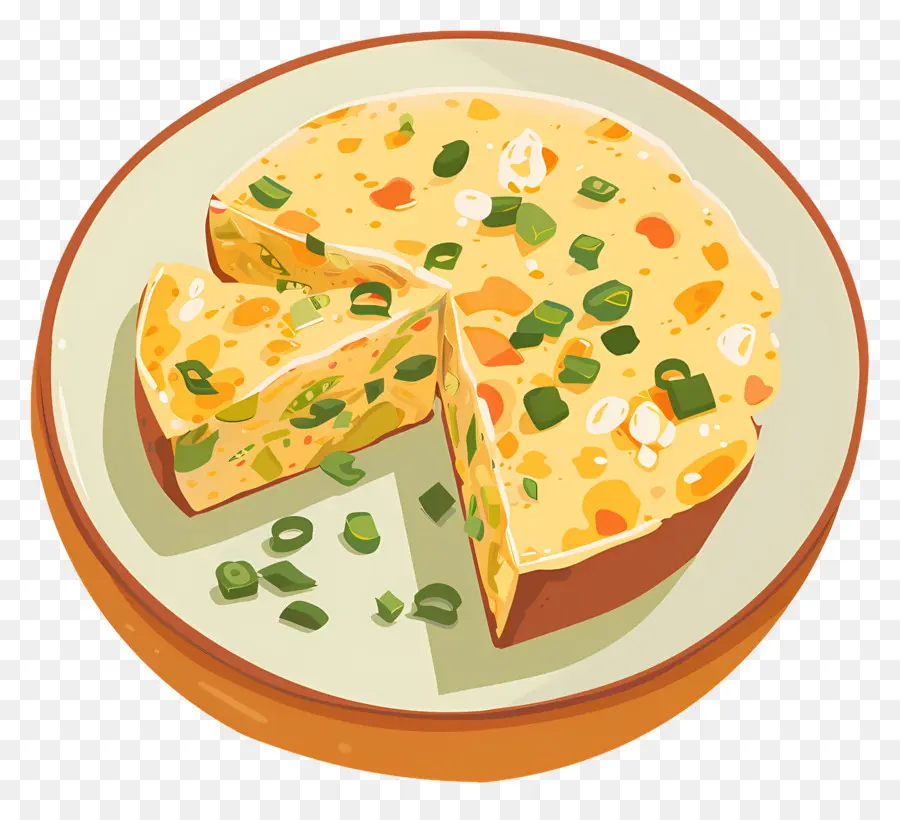 İspanyol Omleti，Sebzeli Frittata PNG