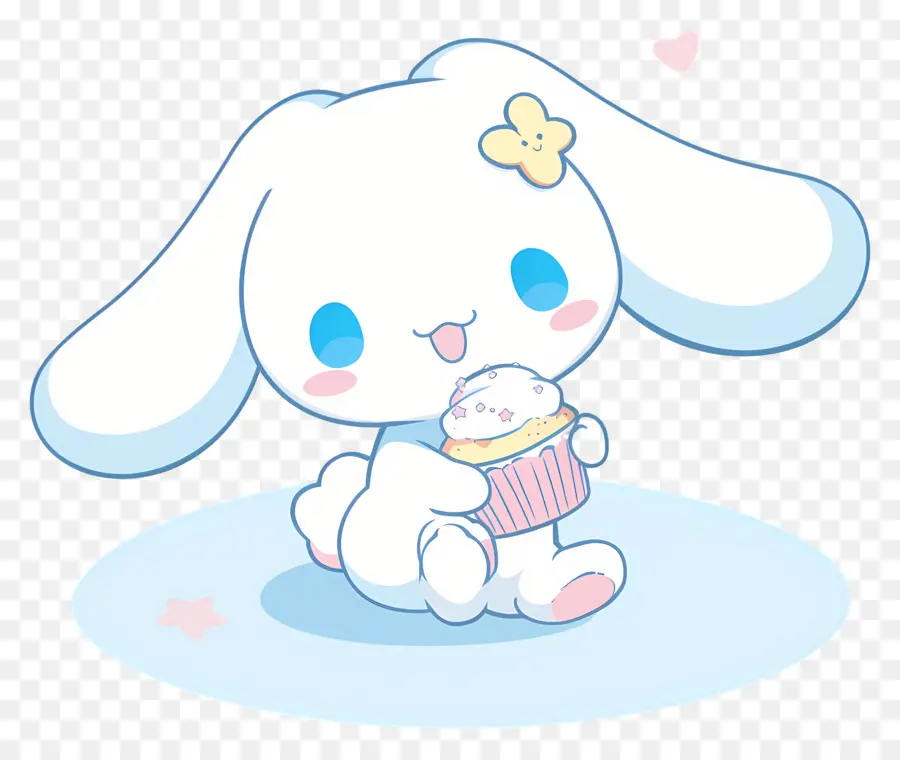 Sevimli Cinnamoroll，Cupcake Ile Sevimli Tavşan PNG