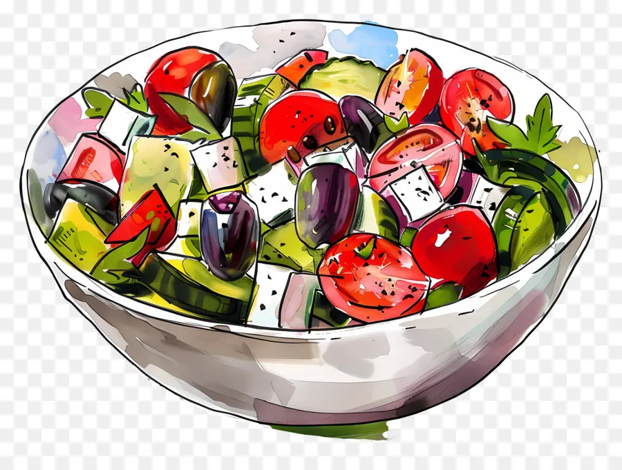 Yunan Salatası，Salata Kasesi PNG