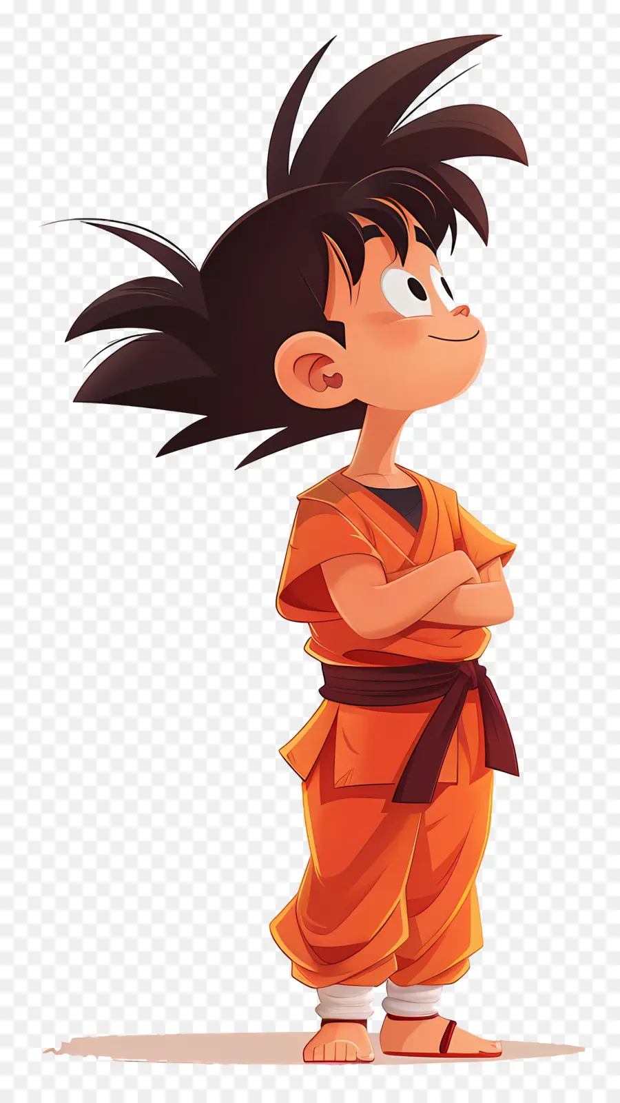 Goku，Çizgi Film çocuğu Turuncu Gi Yan Görünümünde PNG