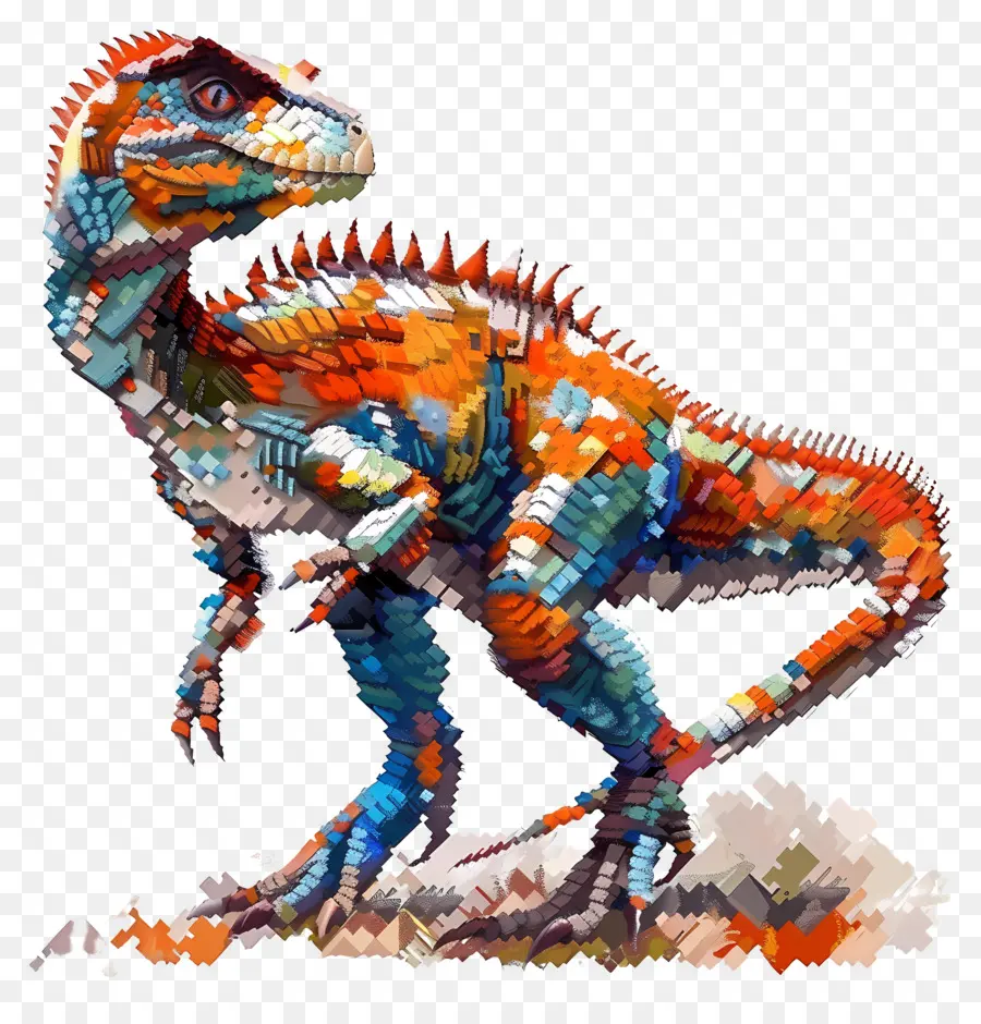 Piksel Dinozor，Pikselleştirilmiş Dinozor PNG