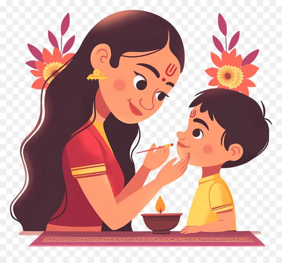 Bhai Dooj，Anne Ve Çocuk PNG