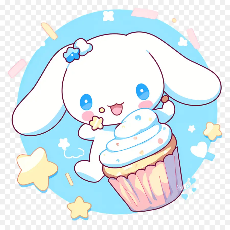 Sevimli Cinnamoroll，Cupcake Ile Sevimli Tavşan PNG