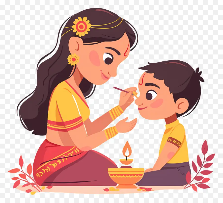 Bhai Dooj，Anne Ve Çocuk PNG