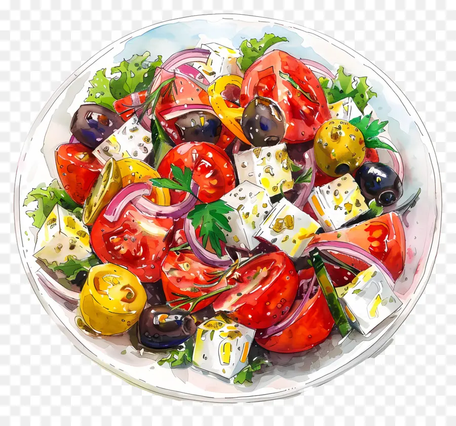 Yunan Salatası，Renkli Salata PNG