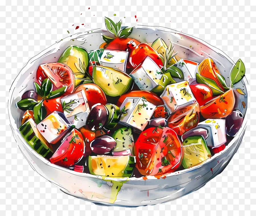 Yunan Salatası，Bir Kase Salata PNG