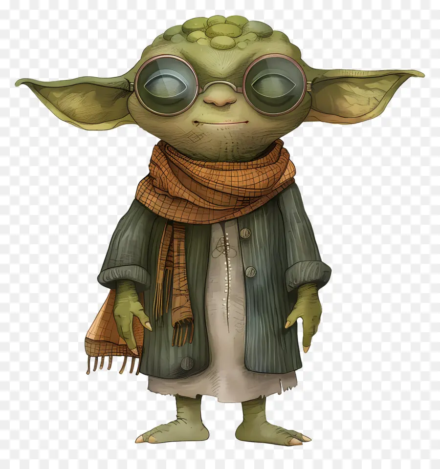 Yoda，Elbiseli Yeşil Yaratık PNG