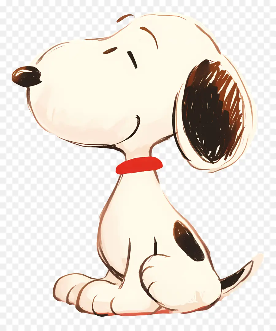 Snoopy，Kırmızı Yakalı Karikatür Köpek PNG