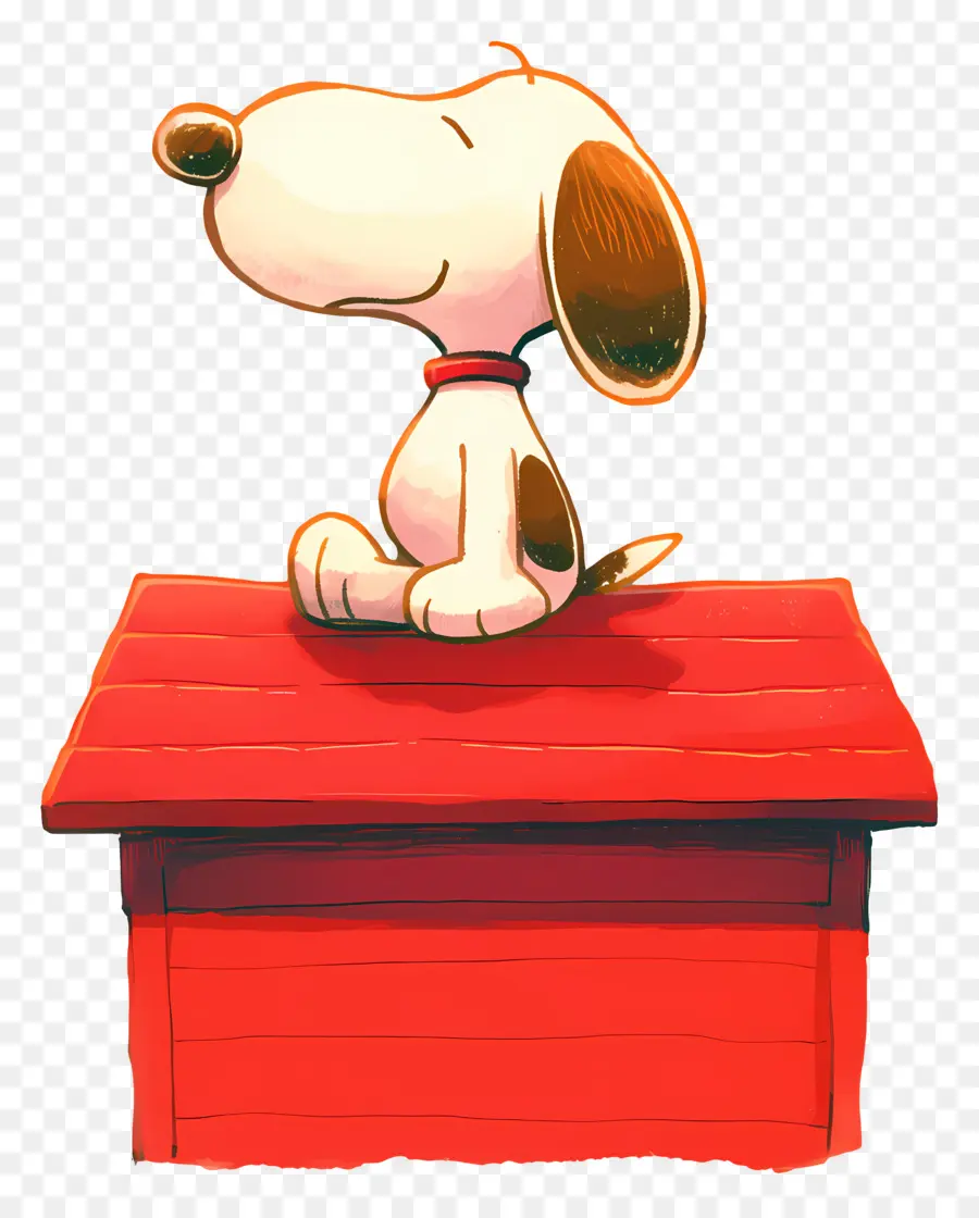 Snoopy，Kırmızı Köpek Kulübesinde Karikatür Köpek PNG