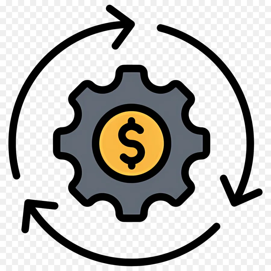 Bütçe Döngüsü，Dolar İşaretli Dişli PNG