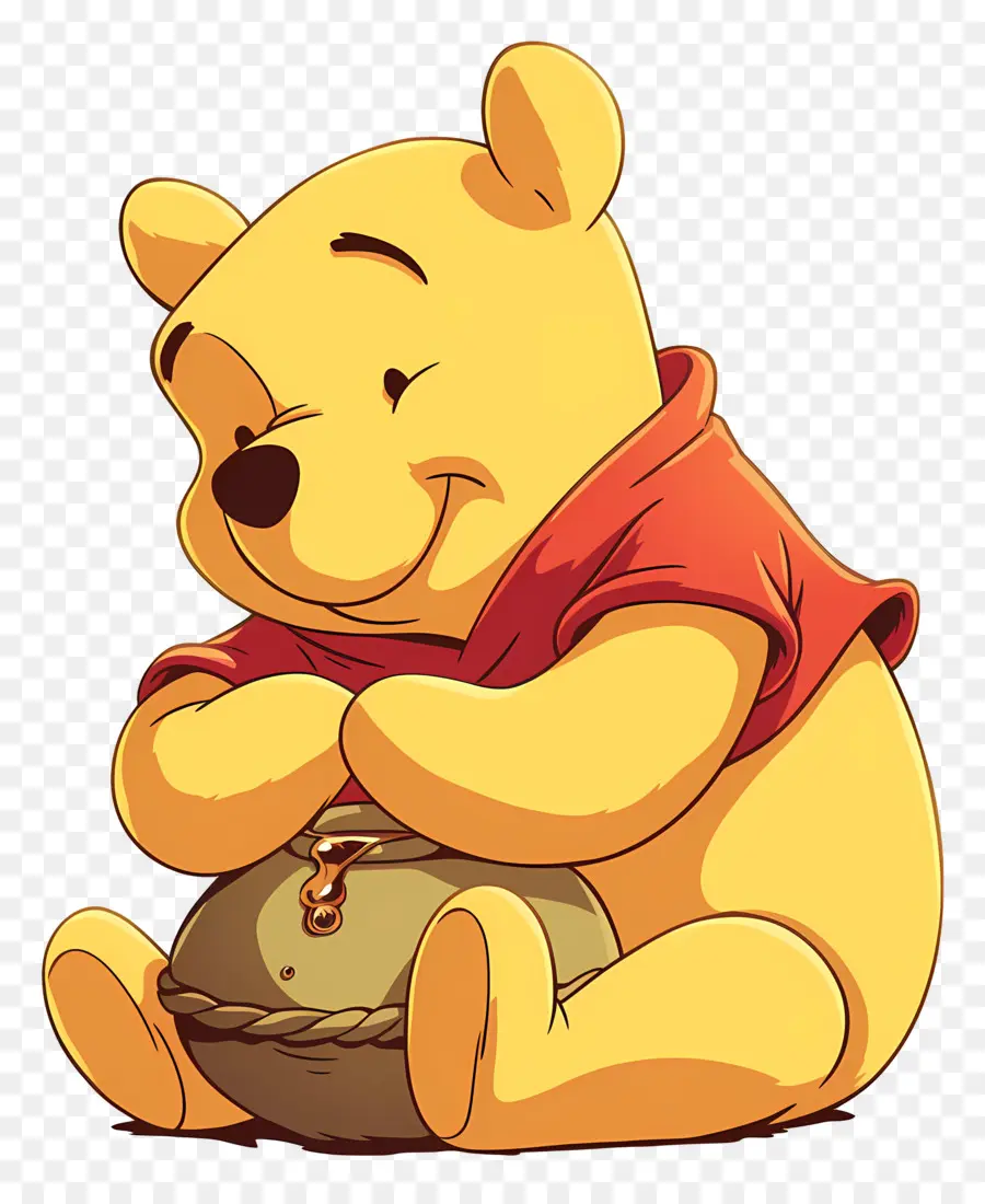 Winnie The Pooh，Bal Çömleği Ile Sarı Ayı PNG