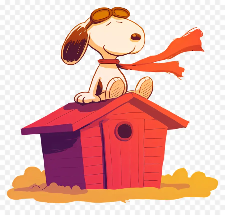 Snoopy，Köpek Kulübesinde Karikatür Köpek PNG