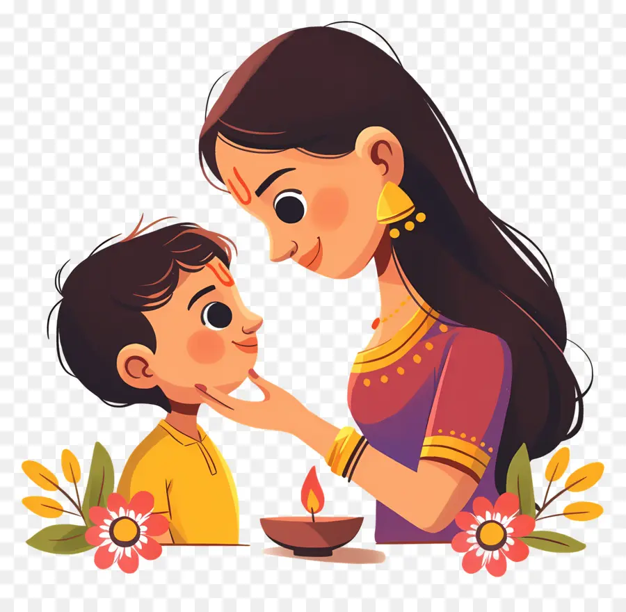 Bhai Dooj，Anne Ve Çocuk PNG