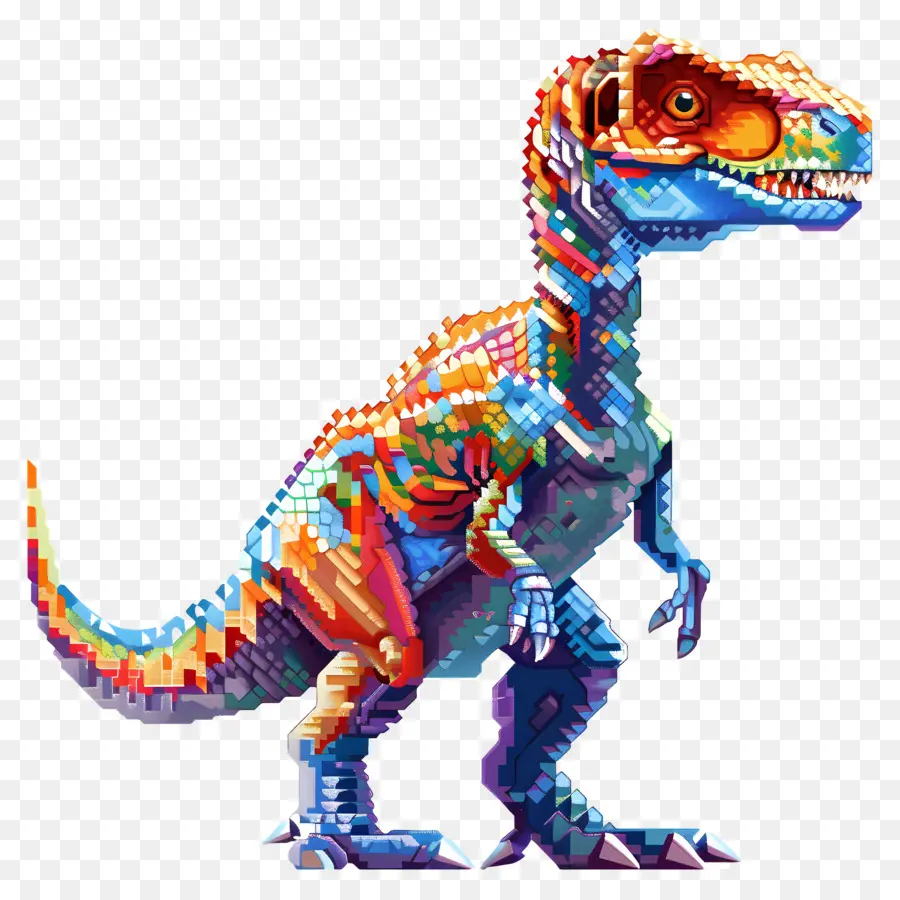 Piksel Dinozor，Pikselleştirilmiş Dinozor PNG