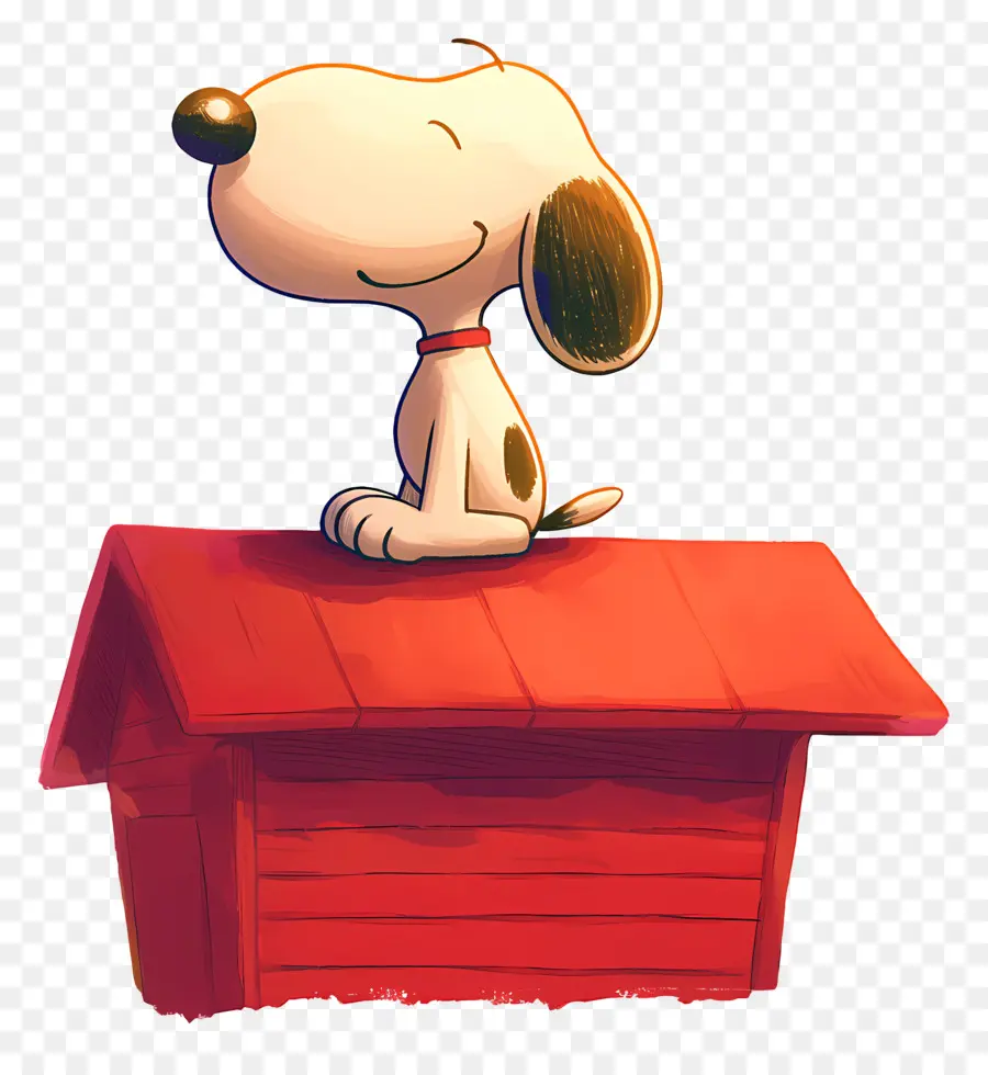 Snoopy，Kırmızı Köpek Kulübesinde Karikatür Köpek PNG